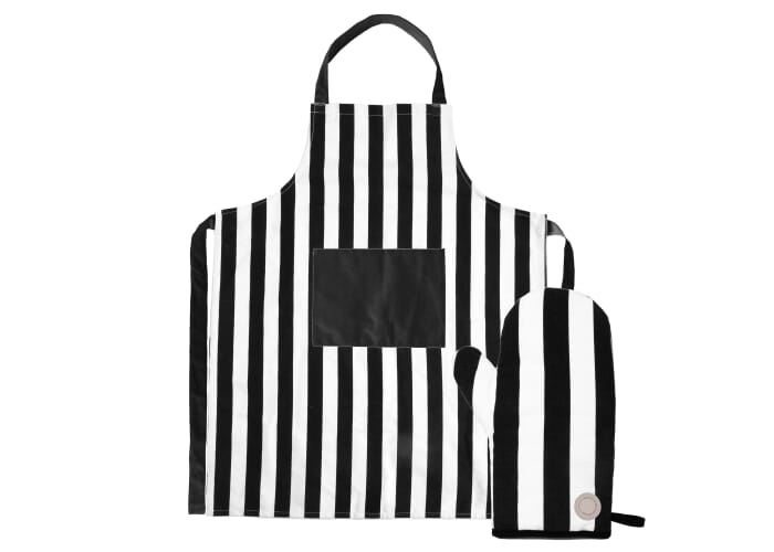 Ensemble tablier et gant personnalisés Sagaform Aron Blanc / Noir
